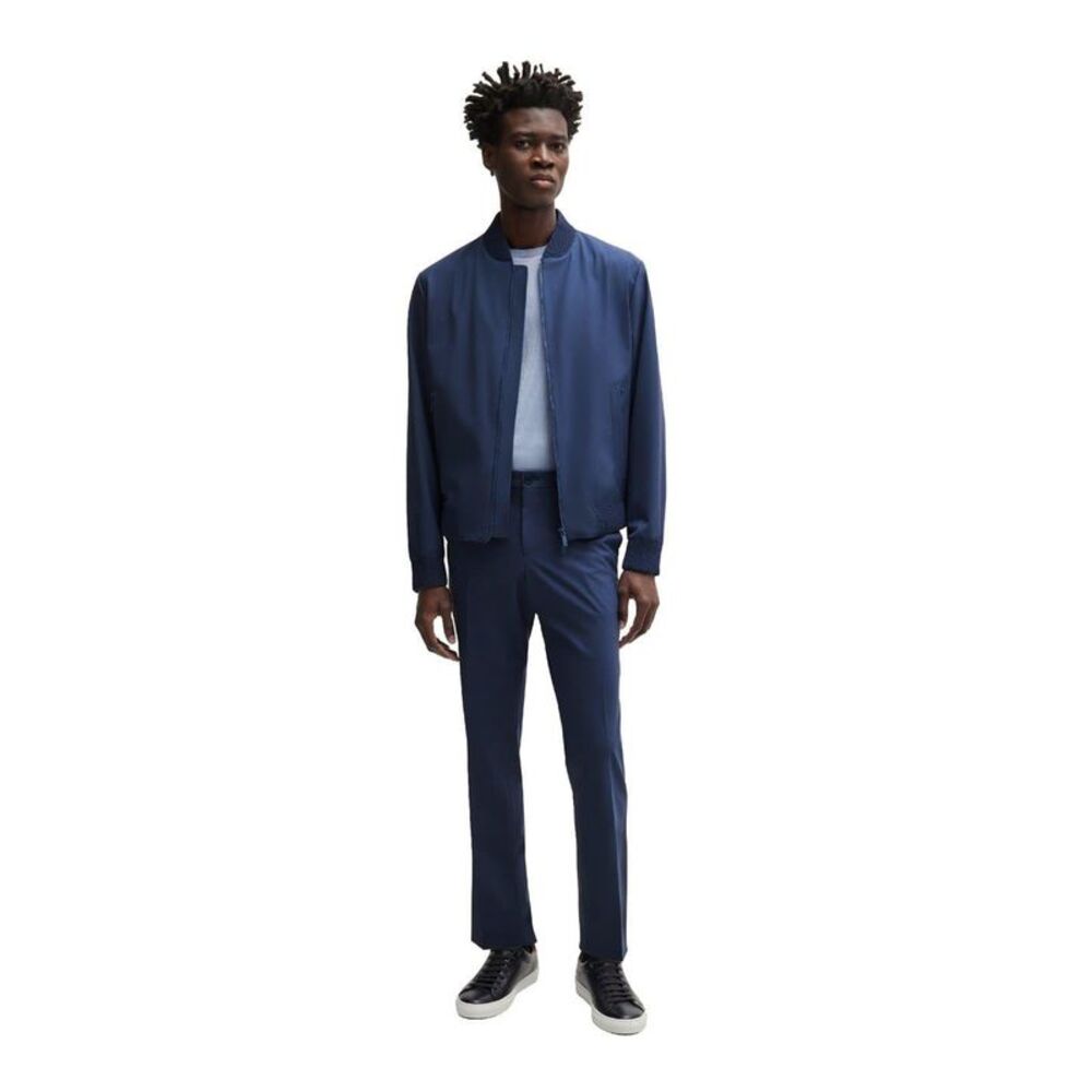 Boss Mens Zip Pocket Regular Bomber Jacket / Navy